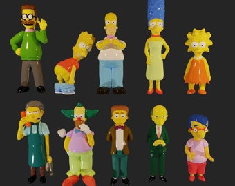 Collezione Simpsons STL, Modello 3D dei Simpson, File di stampa 3D dei Simpson, Statua dei Simpson, Miniatura dei Simpson, Figura dei Simpson