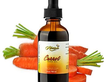 Carrot Seed Oil–100% Pure & Organic,Cold Pressed,Natural, Daucus Carota- Essential Carrot Moisturizer for Skin, Face and Hair Growth - 2 Oz