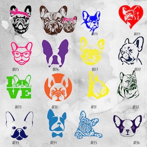 FRC81-96 | French Bulldog Vinyl Decals: Adorable Canine Decor for Laptops, Cars, and More!