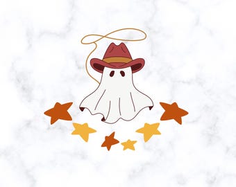 Western Ghost Svg Png, Rodeo Cowboy Ghost Png Svg, Roper Ghost fichier Cricut Cut, Cowboy Halloween Art Design Svg Png, Western Ghost Png d'automne