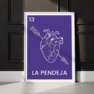 Von Pendeja Mexikanische Loteria Pendeja drucken Loteria-Karte La chingona Loteria entwirft Latinx-Poster Mexikanische Kunstdruck-Loteria-Latinx-Kunst