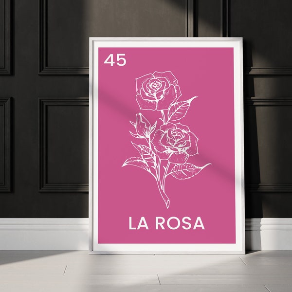 La rosa loteria card Mexican Loteria art print loteria art Latinx posters La chingona loteria svg Powerful woman digital download Chola svg