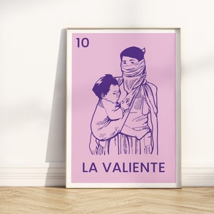 Mexikanische Lotterie La Valiente Loteria-Karte Viva la mujer Latinx-Poster „Digitaldruck Latina Affirmation Latinx-Kunst Chingona Loteria-Designs