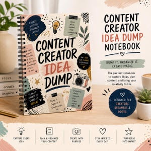 Content Creator Idea Dump Notebook | Social Media Planner Journal | Creative Entrepreneur Gift