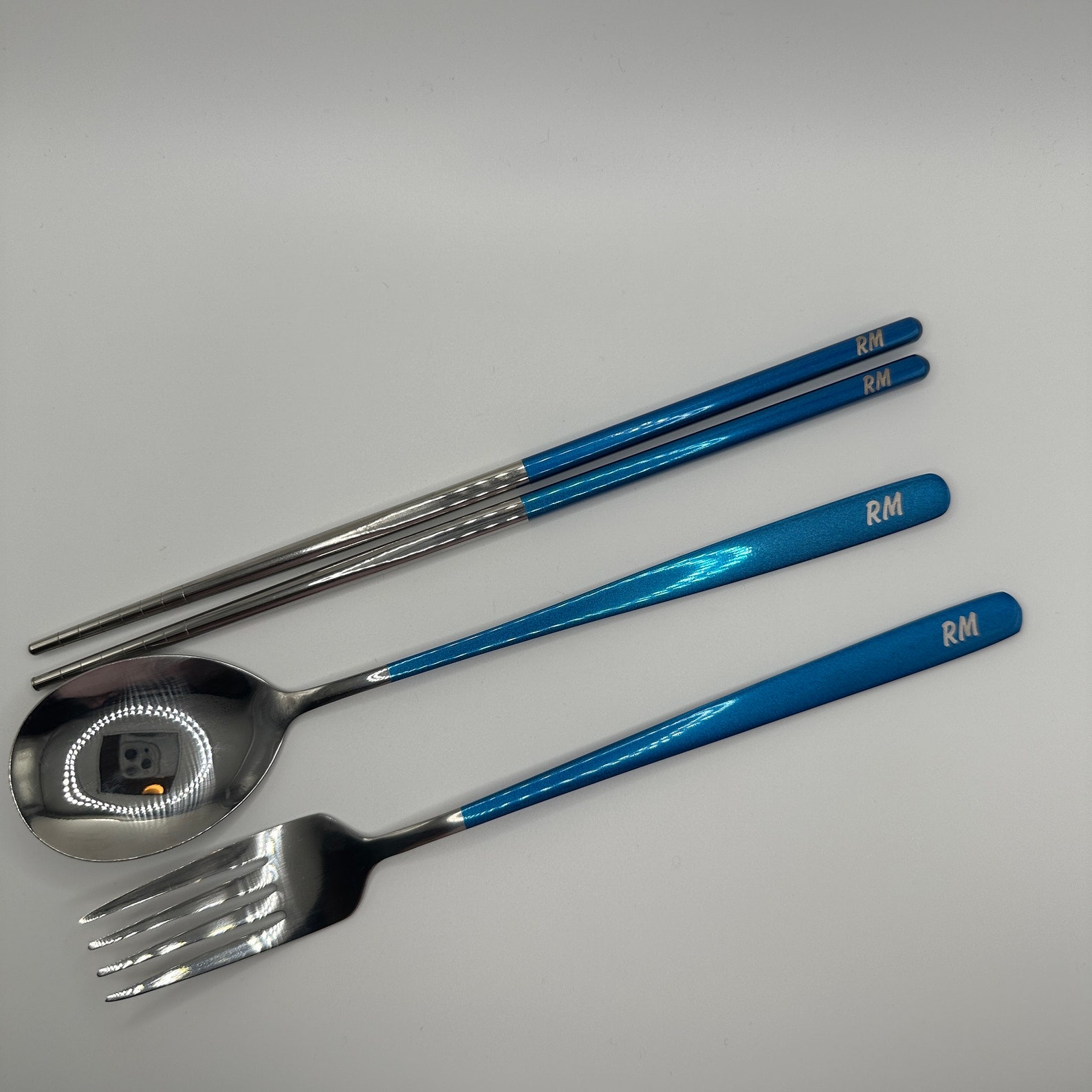 Indigo Chopsticks Cutlery Set Stainless Steel Spoon Fork Rpwp Namjoon