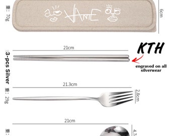 PREORDER * Vante BTS Taehyung Chopsticks Cutlery Set | Stainless Steel Spoon Fork | Jungkook Rm Jin Suga J-Hope Jimin Taehyung Bangtan