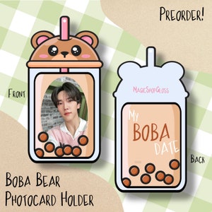 K-pop Photocard Holder | Boba Bear Photocard Holder | cute boba tea kawaii