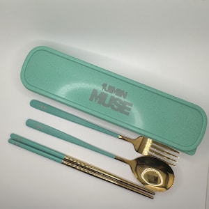 Ensemble de couverts avec baguettes BTS Muse Jimin | Cuillère-fourchette en acier inoxydable |Jimin Who|  Jungkook Rm Jin Suga J-Hope Jimin Taehyung Bangtan