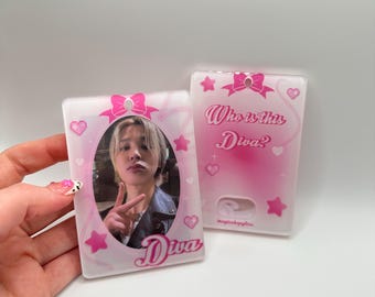DIVA Acrylic Photocard Holder: Pink K-Pop Keychain