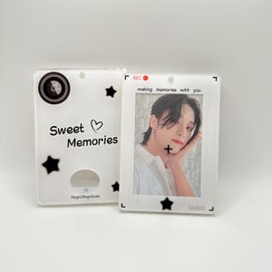 Porta-cartões de acrílico Memories, porta-cartões de fotos K-pop, porta-PC, porta-cartões de fotos, fofo Kawaii, porta-cartões de fotos, chaveiro