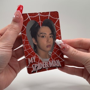 Spider Acrylic Photocard Holder, K-pop Photocard, PC Holder, Spidey, Photocard Holder, Cute Kawaii, Photocard image 2