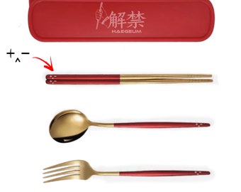 PREORDER * Haegeum Chopsticks Cutlery Set | Stainless Steel Spoon Fork | AgustD BTS Jungkook Rm Jin Suga J-Hope Jimin Taehyung Bangtan