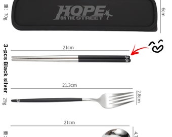PREORDER * Hope On The Street Chopsticks Cutlery Set | Stainless Steel Spoon Fork |  BTS Jungkook Rm Jin Suga J-Hope Jimin Taehyung Bangtan