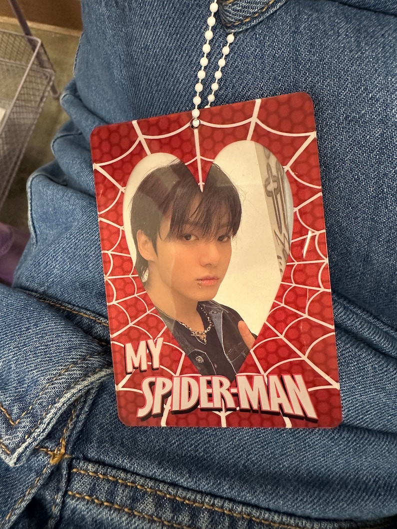 Spider Acrylic Photocard Holder, K-pop Photocard, PC Holder, Spidey, Photocard Holder, Cute Kawaii, Photocard image 4