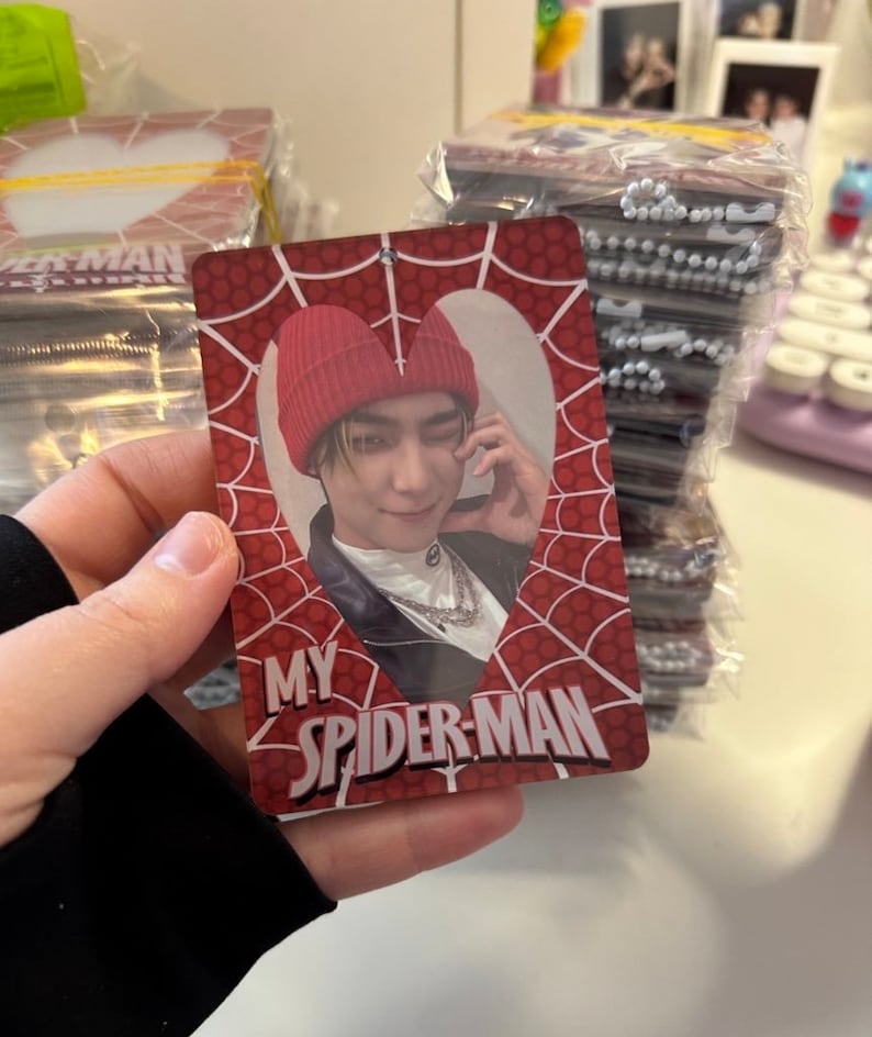 Spider Acrylic Photocard Holder, K-pop Photocard, PC Holder, Spidey, Photocard Holder, Cute Kawaii, Photocard image 5