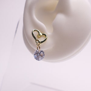 Gold Color Heart Shape Elegant Stud Earrings