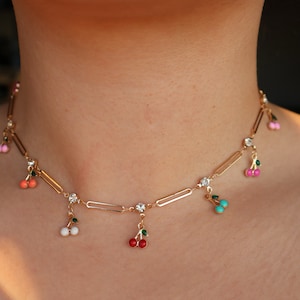 Colorful Cherry Necklace
