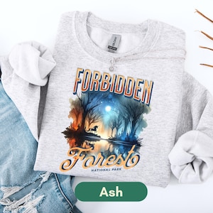 Forbidden Forest Sweatshirt, national park shirt, wizarding world, wizard sweatshirt, vintage washed shirt, unicorn crewneck, fantasy lover