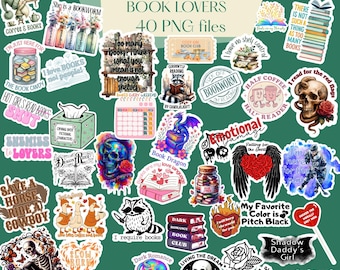 40 book digital stickers bundle, Dark Romance, Smut Sticker Bundle, Printable Bookish Stickers, Kindle Stickers, Booktok, PNG, GoodNotes