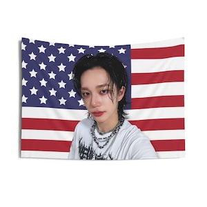 P1Harmony Theo America Flag, P1Harmony Tour 2024 Kpop Flag, P1Harmony Kilin It Merch, Gift Ideas for P1ece, Birthday Gift & Concert Merch
