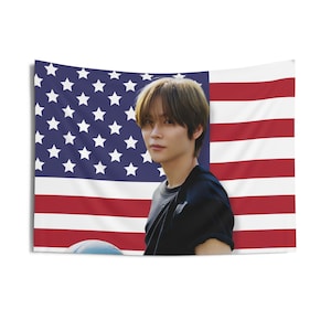 Riize Eunseok Flag Banner, Riize Eunseok American Flag Tapestry, Riize Eunseok Merch Decor, Gift for Riize Eunseok Fan, Briize Fan Gift Idea