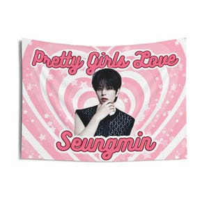 Skz Seungmin Pretty Girls Concert Banner, Stray Kids Members Kpop Flag, Skz Tour 2025 Merch, Gift Ideas Stays, Birthday Gift & Concert Merch