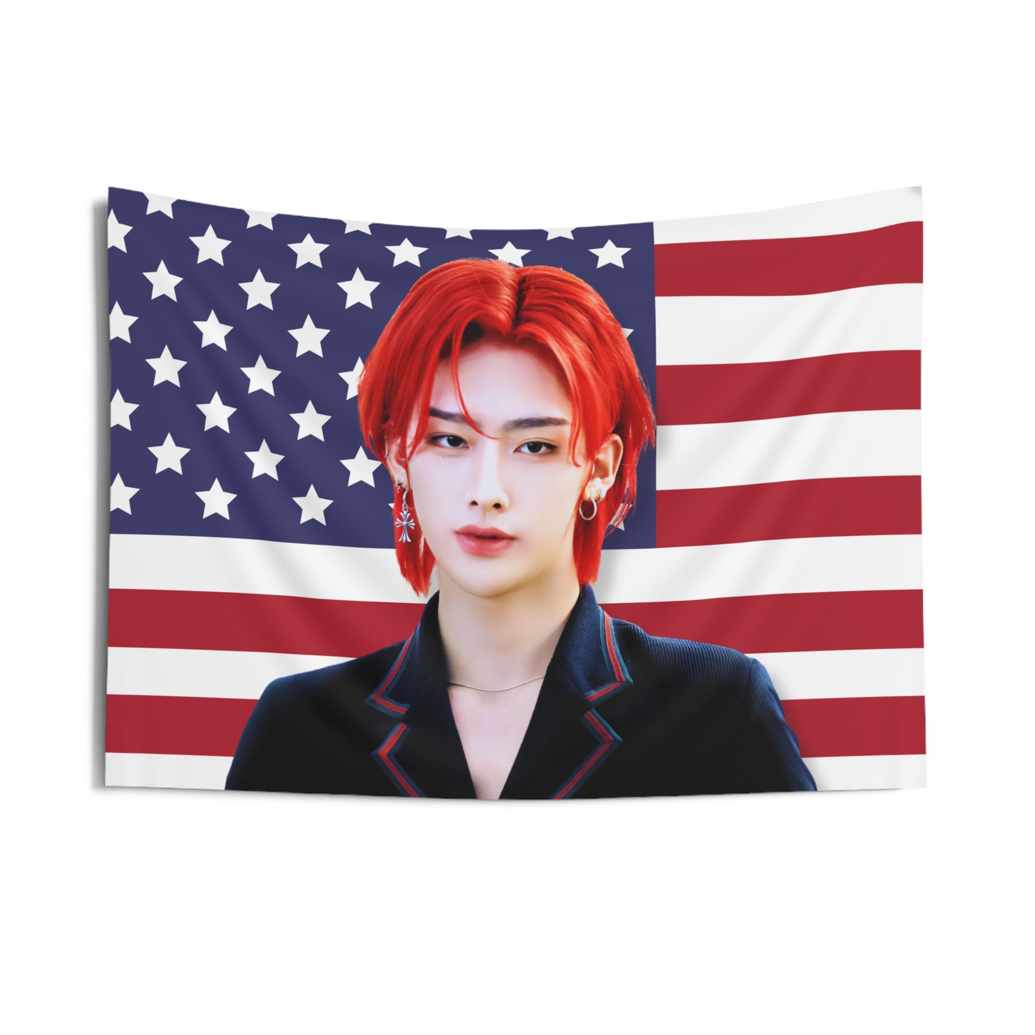 K-POP・アジア boni1 Zb1 Ricky Red Hair America Flag, Zerobaseone Members Kpop