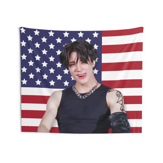 NCT Jeno Flag Banner, Nct Jeno Kpop American Flag Tapestry, Nct