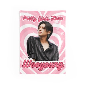 Ateez Wooyoung Pretty Girls Concert Banner, Ateez Members Kpop Flag, Ateez Tour 2025 Merch, Gift Ideas Atiny, Birthday Gift & Concert Merch