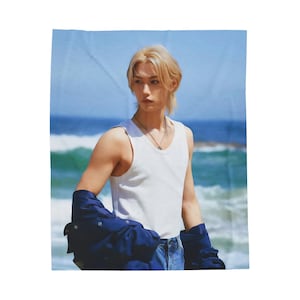 SKZ Felix 2023 Photo Blanket, StrayKids Felix Kpop Merch, Gift for Skz Felix Fan Stays, Kpop Fan Gift Ideas