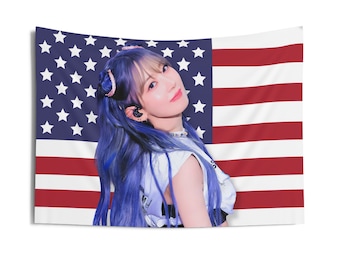 Le Sserafim Sakura Flag Banner, Le Sserafim Sakura Kpop American Flag Tapestry, Le Sserafim Kpop Merch Decor, Gift Ideas for Fearnot Fan