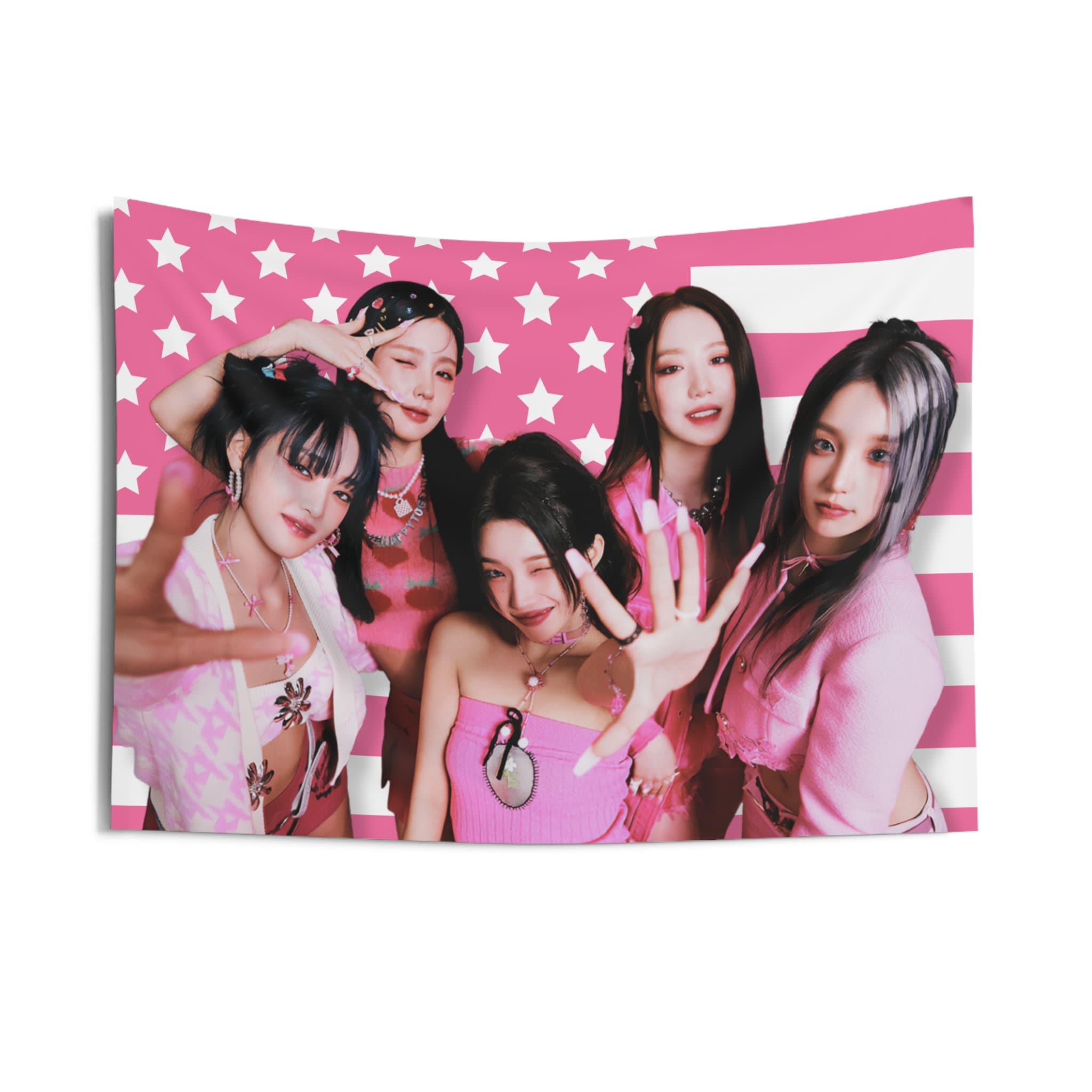 G I-dle Pink American Flag Tapestry, Kpop Neverland Decor - Etsy