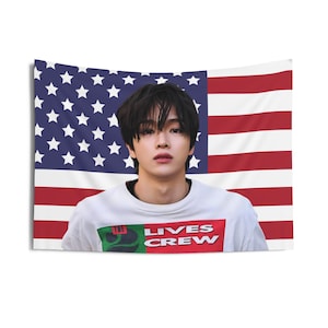 Riize Sungchan Instagram America Flag, Riize Fancon 2024 Kpop Flag, Siren Riize Merch, Gift Ideas for Briize, Birthday Gift & Concert Merch