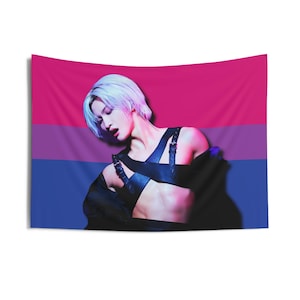 Ateez Seonghwa Sexy Bisexual Flag Banner, Ateez Members Kpop Flag, Ateez Tour 2025 Merch, Gift Ideas Atiny, Birthday Gift & Concert Merch