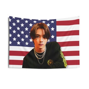 Riize Sungchan Nct America Flag Banner, Riize Members Kpop Flag, Siren Riize 2024 Merch, Gift Idea for Briize, Birthday Gift & Concert Merch