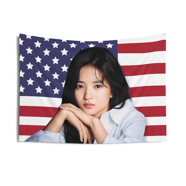 Kdrama Kim Tae Ri America Flag Banner, Kim Tae-Ri Kpop Flag, Kim Taeri Merch, Gift Ideas for Kim Tae Ri Fans, Birthday Gift & Concert Merch