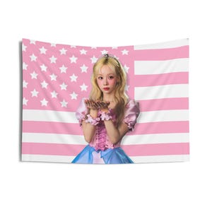 Aespa Winter Princess America Flag Banner, Armageddon Aespa Kpop Flag, Supernova Aespa Merch, Gift Ideas MY, Birthday Gift & Concert Merch