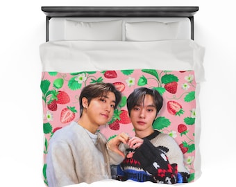 Manta de peluche de Skz Han Lee Know, manta de Minsung Kpop de Stray Kids, artículos de la gira de Stray Kids, ideas de regalo para estancias, regalos de cumpleaños y artículos de conciertos.