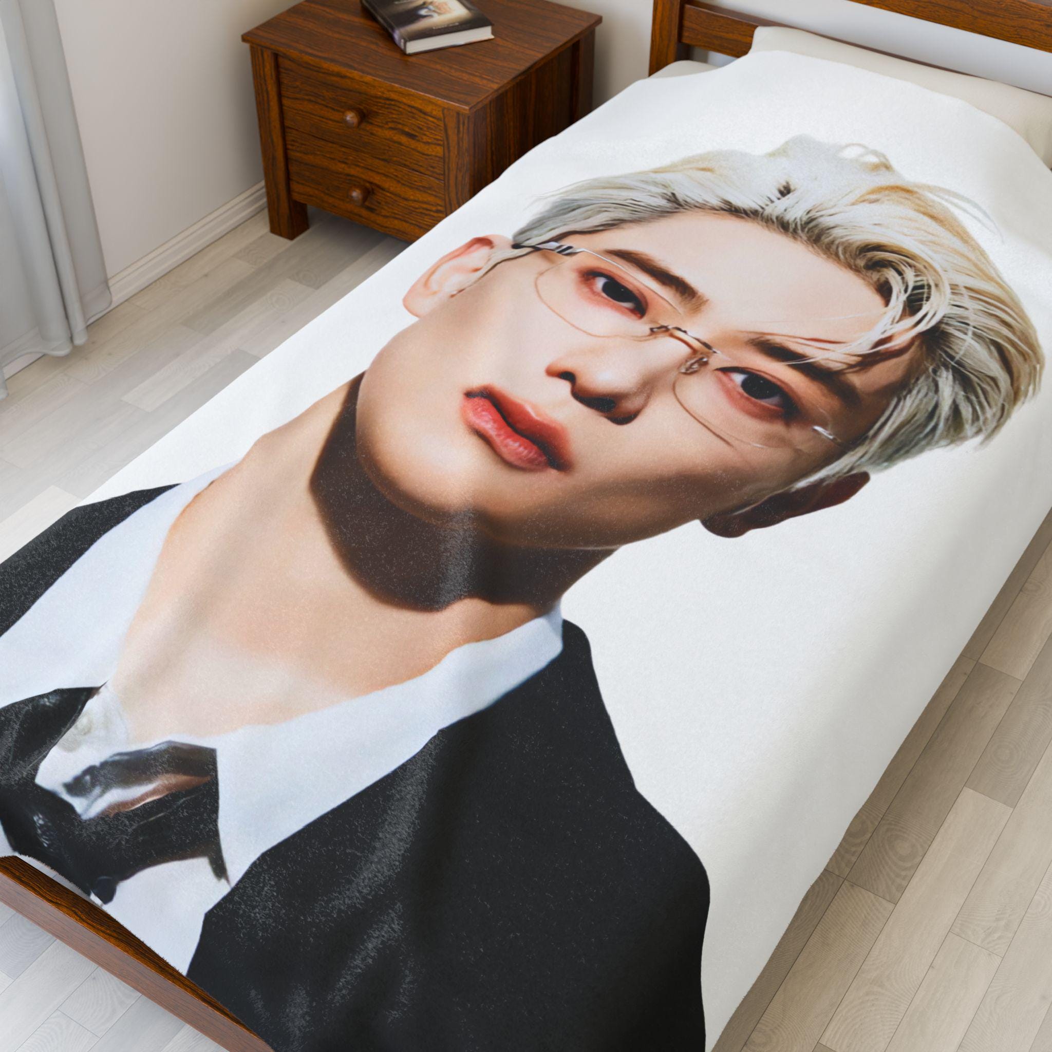 Nct 127 Jaehyun Blonde Plush Blanket, Nct Custom Kpop Blanket, Nct