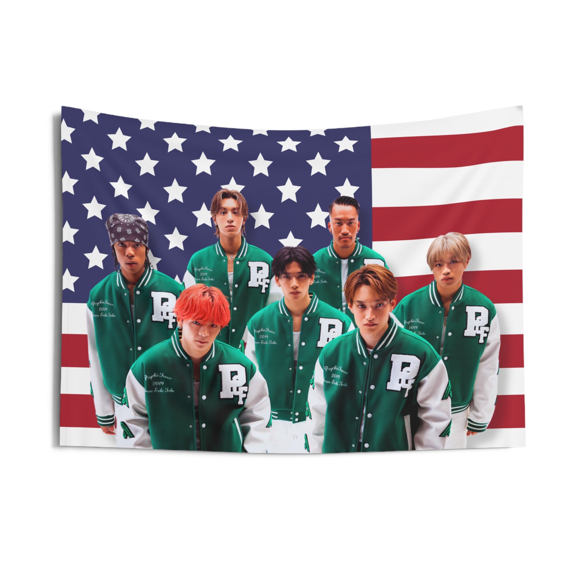 Psychic Fever Members America Flag Banner, Exile Tribe Kpop Psychic Fever Members America Flag Banner, Exile Tribe Kpop