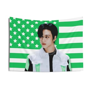 Nct Nation Haechan Green America Flag, NCT Dream Kpop Flag, NCT Dream Smoothie Merch, Gift Ideas for NCTzen, Birthday Gift & Concert Merch