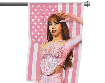 Blackpink Lisa Coachella America Flag FULL FORMATO 2014 Membri Blackpink Kpop Flag Gift Ideas Blinks, Regalo di compleanno e Concert Merch