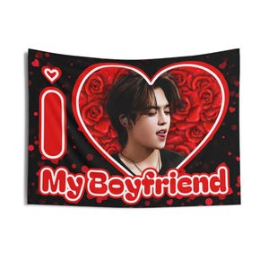 Svt S.Coups I Love My Boyfriend Banner, Seventeen Members Kpop Flag, Svt Tour 2025 Merch, Gift Ideas Carats, Birthday Gift & Concert Merch
