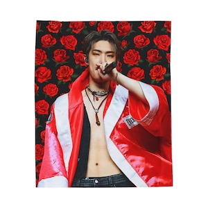 Ateez Mingi Abs Blanket, Ateez Mingi Kpop Merch, Gift for Atiny Fan, Kpop Fan Gift Ideas