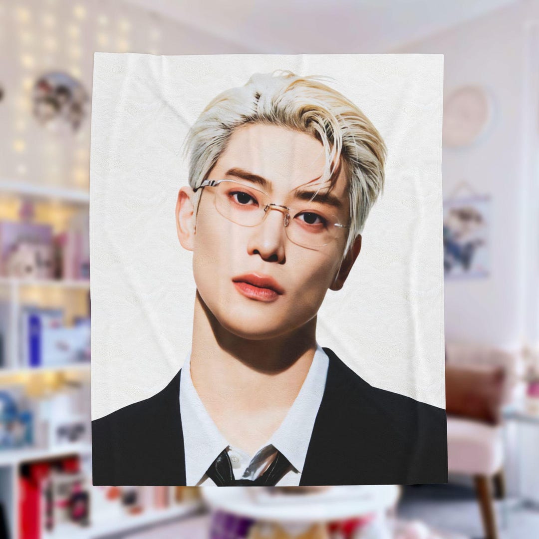 NCT127 ジェヒョン　ブランケット Nct 127 Jaehyun Blonde Plush Blanket, Nct Custom Kpop Blanket, Nct