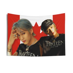 NCT 127 Mark Canada Flag Banner, NCT Dream Mark Kpop Flag, Nct Members Merch, Gift Ideas for Nctzen, Birthday Gift & Concert Merch