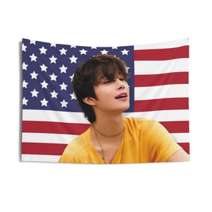 NCT Jungwoo Golden Age America Flag Banner, Nct Members Kpop Flag, Fact Check Nct Merch, Gift Idea for NCTzen, Birthday Gift & Concert Merch