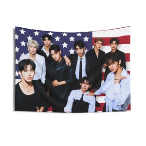 Zb1 Members Flag Banner, Zerobaseone Group Photo Kpop American Flag Tapestry, Zb1 Members Kpop Merch Decor, Gift Ideas for ZEROSE Kpop Fan