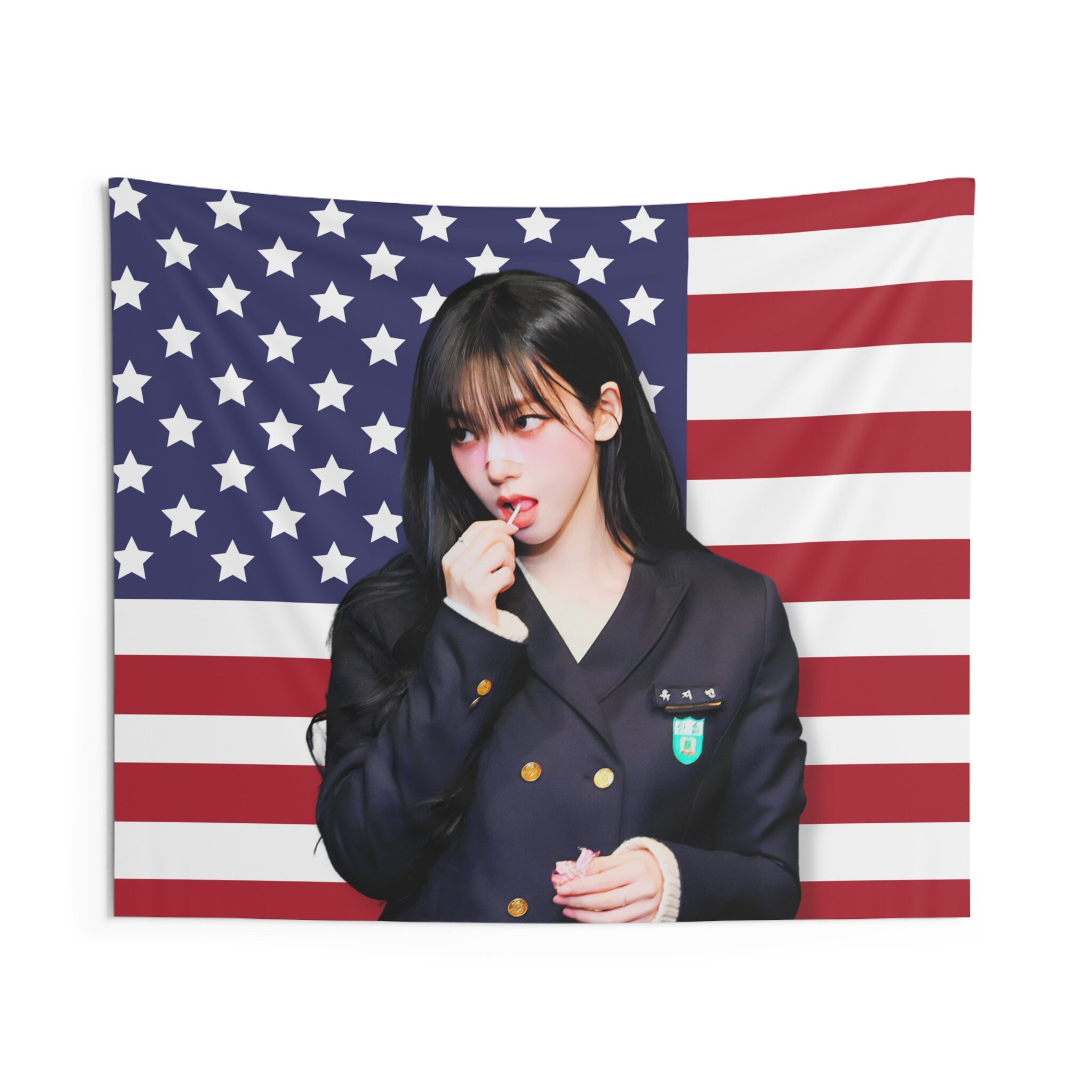 AESPA カリーナ アメリカ国旗バナー、Aespa カリーナ My World Kpop 旗