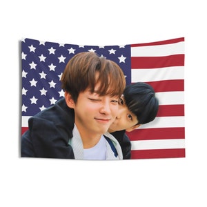 Kdrama Joowan Taevin BL America Flag, Korean BL Flag, Joowan Taevin 2025 Merch, Gift Ideas for Kdrama BL Fans, Birthday Gift & Merch